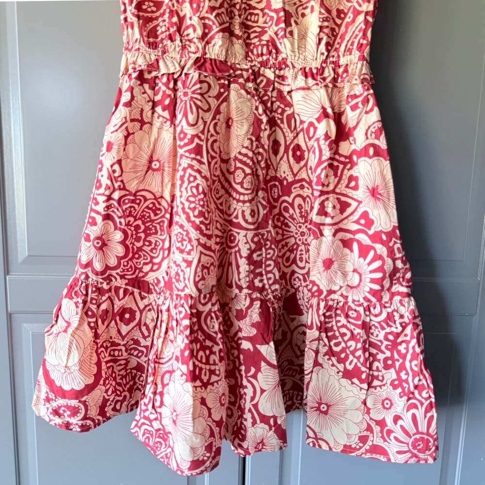 Pinch Red and Cream Paisley Ruffle Mini Dress - Picture 5 of 11